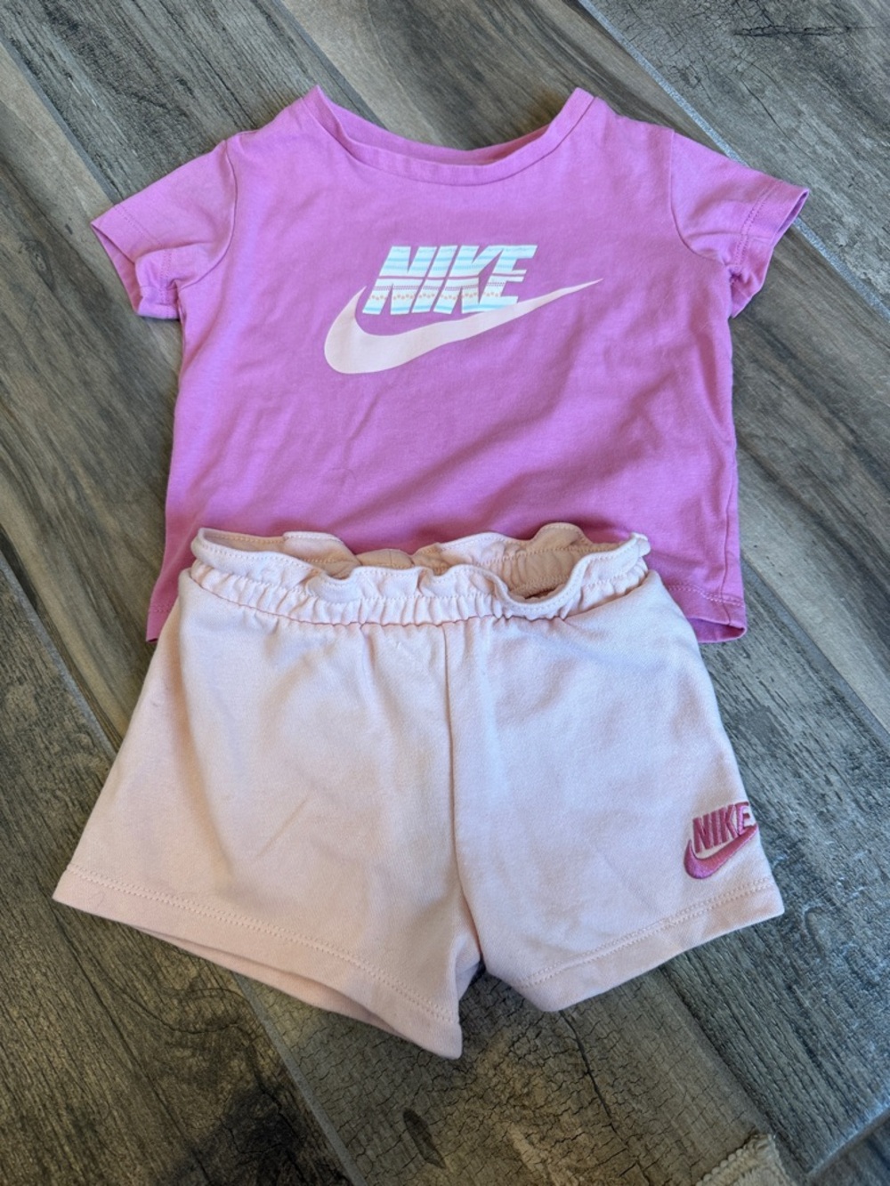 Nike Girls Pink Logo Shorts - Light and Bright Pink
